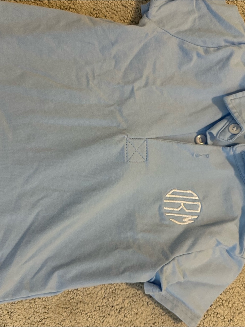 Light Blue Boys Polo Shirt with Monogram Logo DMR